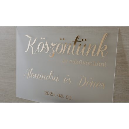 Esküvői köszöntő tábla